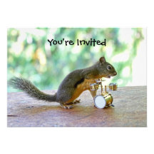 Squirrel Playing Drums Custom Announcements