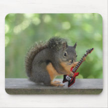 Squirrel Playing Electric Guitar Mousepad