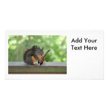 Squirrel Playing Electric Guitar Photo Card Template