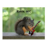 Squirrel Playing Electric Guitar Post Cards