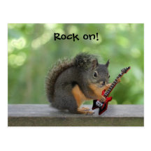 Squirrel Playing Electric Guitar Post Cards