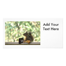 Squirrel Playing Piano Customized Photo Card