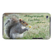 Squirrel with Daisy Mark 9:23 iPod Case iPod Touch Covers