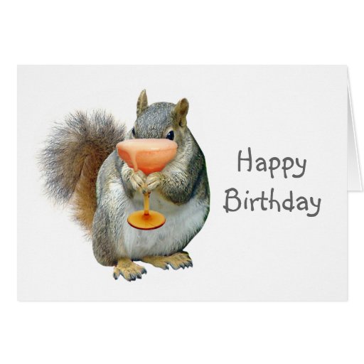 Printable Birthday Cards With Squirrels | squirrel with drink birthday card zazzle Printable Birthday Cards With Squirrels | squirrel with drink birthday card zazzle