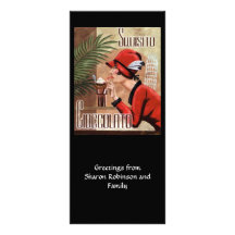 Squisito Cioccolato Italian Chocolate Woman in Red Customised Rack Card