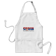 Srbija flag of Serbia logo gifts for Serbians Apron