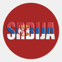 Srbija flag of Serbia logo gifts for Serbians Round Sticker