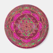 Sri Lakshmi Yantra Mandala Fridge Magnet