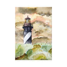 St Augustine Florida lighthouse painting Stretched Canvas Prints