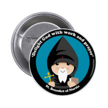St Benedict of Nursia Button