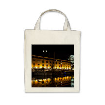 St Katherines Dock London night View Tote Bags