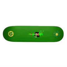 St Patrick’s Day Brunette Girl Leprechaun Skate Decks