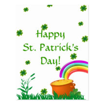 St. Patrick’s Day Clover Golden Pot  Postcard