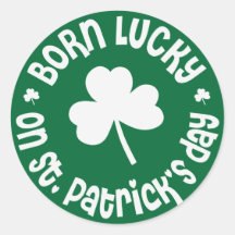 St. Patrick's Day Birthday Round Stickers