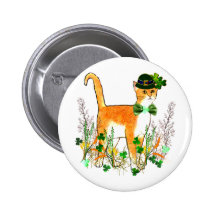 St. Patrick's Day Cat Buttons