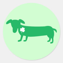 St. Patrick's Day Dachshund Round Stickers