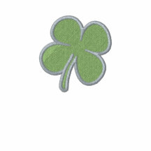 St. Patricks Day  Four Leaf Clover Long Sleeve Embroidered Shirt
