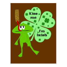 St. Patrick's Day Frog Recipe Postcard