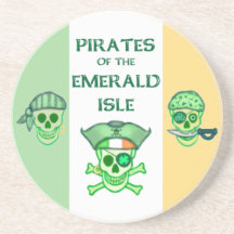 St. Patrick's Day Irish Pirate Skull  Coaster
