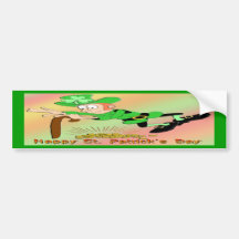 St Patrick's Day Leprechaun Gold Bumper Sticker