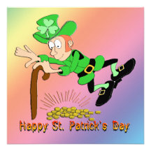 St Patrick's Day Leprechaun Gold Invitation