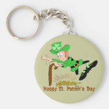 St Patrick's Day Leprechaun Gold Keychains
