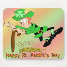 St Patrick's Day Leprechaun Gold Mousemats