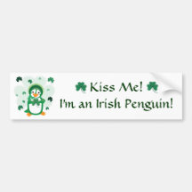 St. Patrick's Day Penguin Bumper Sticker