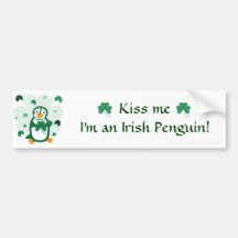 St. Patrick's Day Penguin Bumper Sticker