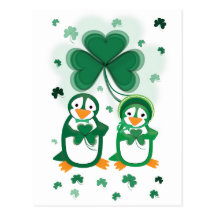 St. Patrick's Day Penguins Postcard