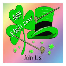 St Patrick's Day Shamrock Invitation