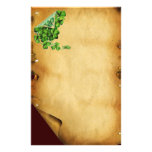 ST. PATRICK'S DAY /Shamrocks on Brown Parchment Stationery
