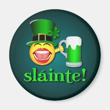 St Patricks Day Sláinte Round Magnet
