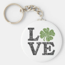 St Patrick's Day with Love Shamrock Keychain