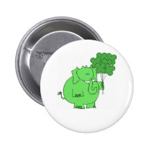 St. Patricks Elephant and Clovers design Buttons