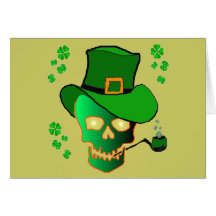 St. Patricks Skull Greeting Card