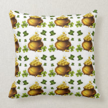 St Pattys Day Gold American MoJo Pillow