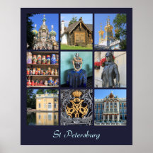 St Petersburg Russia Photo Collage Poster