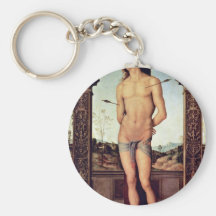 St. Sebastian By Perugino Pietro (Best Quality) Keychain
