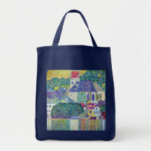 St. Wolfgang Church by Gustav Klimt, Victorian Art Canvas Bags