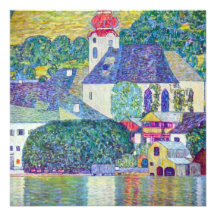 St. Wolfgang Church by Gustav Klimt, Victorian Art Custom Invites