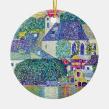 St. Wolfgang Church by Gustav Klimt, Victorian Art Christmas Ornaments