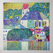 St. Wolfgang Church by Gustav Klimt, Victorian Art Poster