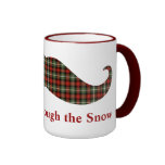 Staching Through the Snow Plaid Christmas Moustach Mugs
