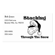 Staching Through The Snow Santa Business Card Template