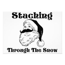 Staching Through The Snow Santa Personalized Announcement