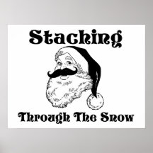 Staching Through The Snow Santa Posters