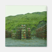 Stack of Commercial Crab Pots Refrigerator Magnet