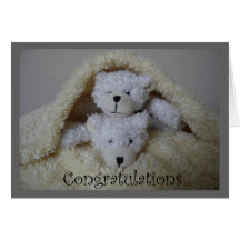 stacked twin bears congratulations cards