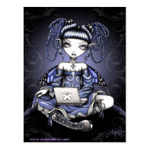 Stacy Midnight Surfing LapTop Fairy Postcard